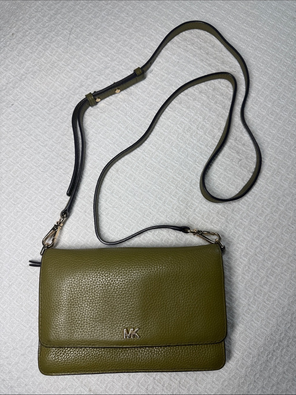 Michael Kors olive green wallet crossbody small leather bag